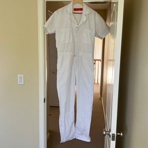 White Red Kap Coveralls Jumpsuit Size L